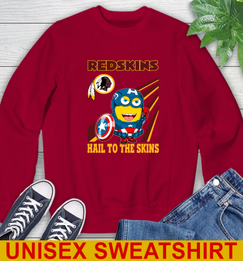 NFL Football Washington Redskins Captain America Marvel Avengers Minion Hail To The Skín Shirt Sweatshirt 9