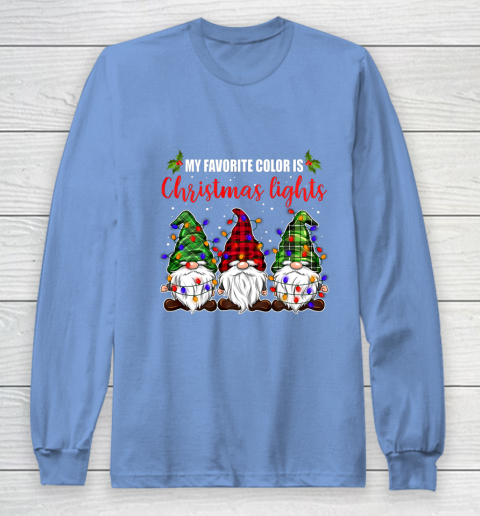 My Favorite Color Is Christmas Light Gnome Merry Christmas Long Sleeve T-Shirt 8