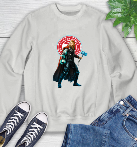 NBA Thor Avengers Endgame Basketball Atlanta Hawks Sweatshirt 5
