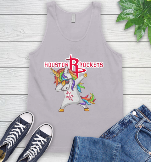 Houston Rockets NBA Basketball Funny Unicorn Dabbing Sports Tank Top 4