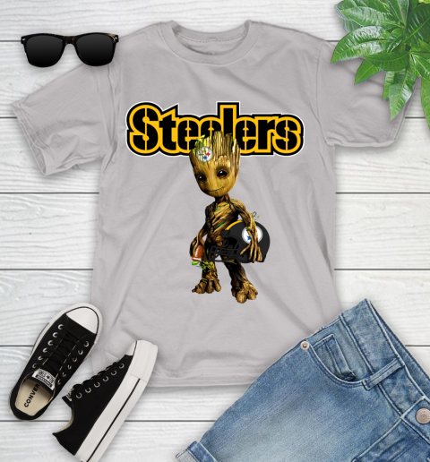 Pittsburgh Steelers NFL Football Groot Marvel Guardians Of The Galaxy Youth T-Shirt 12