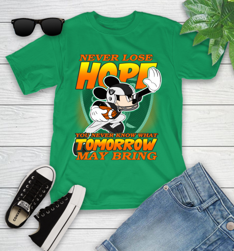 Oakland Raiders NFL Football Mickey Disney Never Lose Hope Youth T-Shirt 8