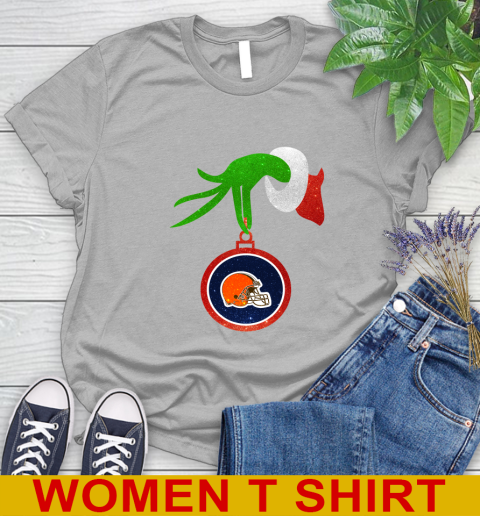 Cleveland Browns Grinch Merry Christmas NFL Football Women's T-Shirt 5