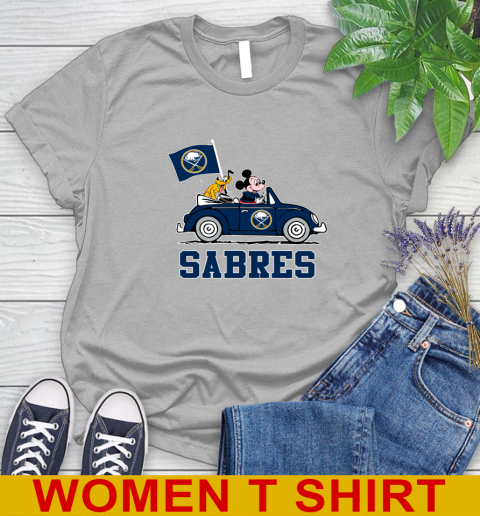 NHL Hockey Buffalo Sabres Pluto Mickey Driving Disney Shirt Women's T-Shirt 5