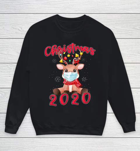 Christmas 2020 Reindeer Mask Matching Pajama Idea Youth Sweatshirt