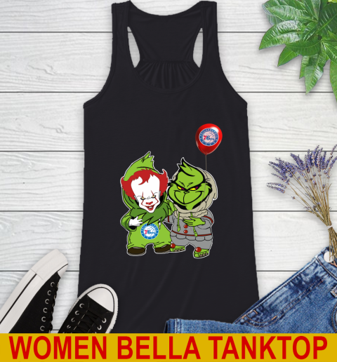 Philadelphia 76ers Baby Pennywise Grinch Christmas NBA Basketball Racerback Tank 2