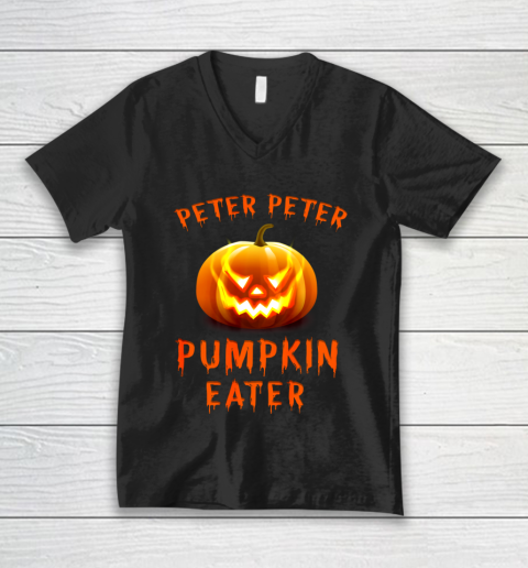 Peter Peter Pumpkin Eater Couples Halloween Costume V-Neck T-Shirt