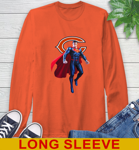 NFL Superman DC Sports Football Chicago Bears Long Sleeve T-Shirt 5