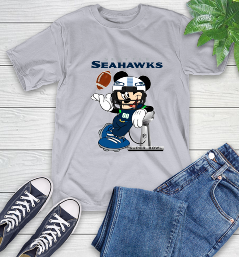 NFL Seattle Seahawks Mickey Mouse Disney Super Bowl Football T Shirt T-Shirt 6