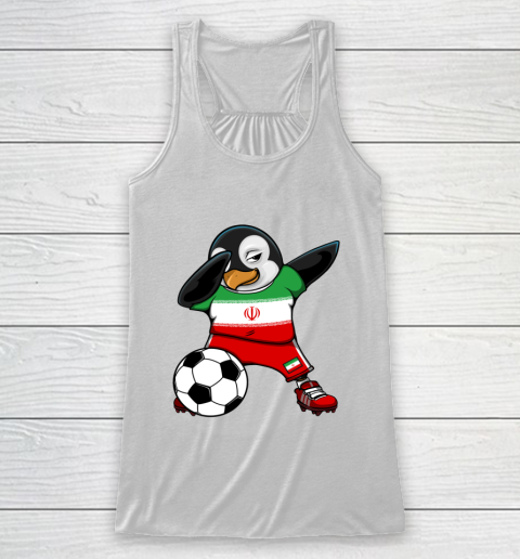 Dabbing Penguin Iran Soccer Fans Jersey Football Lover Sport Racerback Tank