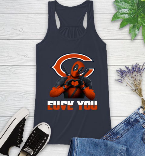 NHL Chicago Bears Deadpool Love You Fuck You Football Sports Racerback Tank 10