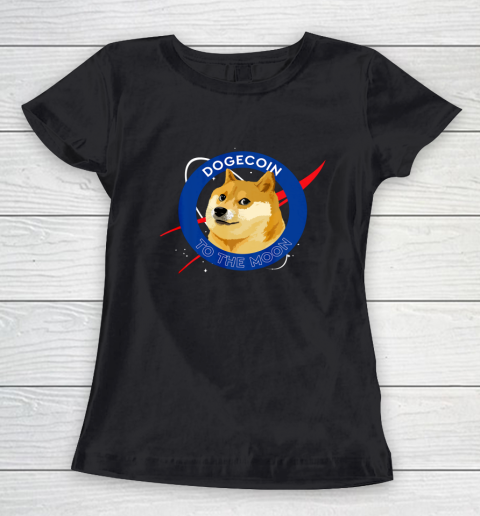 Dogecoin To The Moon Funny Crypto Meme Women's T-Shirt