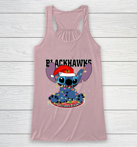 Chicago Blackhawks NHL Hockey noel stitch Christmas Racerback Tank 5