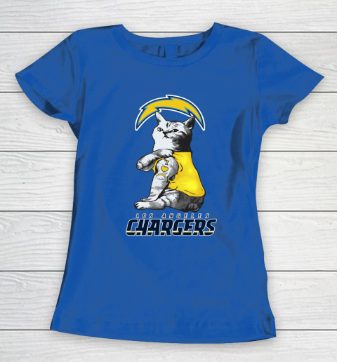 NFL Football My Cat Loves Los Angeles Chargers Women's T-Shirt 8