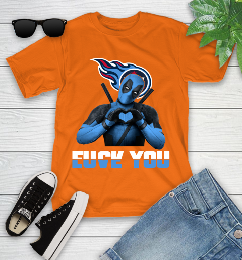 NHL Tennessee Titans Deadpool Love You Fuck You Football Sports Youth T-Shirt 9