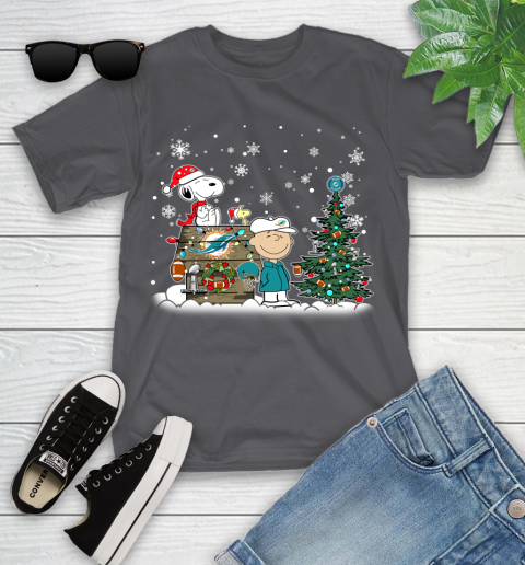 NFL Miami Dolphins Snoopy Charlie Brown Christmas Football Super Bowl Sports Youth T-Shirt 6
