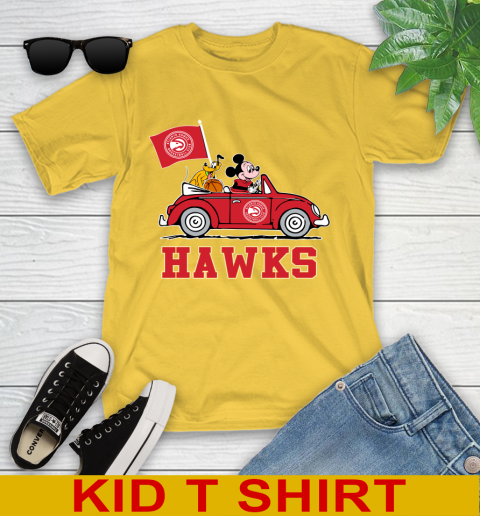 NBA Basketball Atlanta Hawks Pluto Mickey Driving Disney Shirt Youth T-Shirt 8
