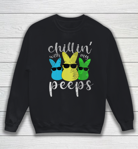 Chillin With My Peeps Boys Men Easter Day 2021 Bunny Sweatshirt