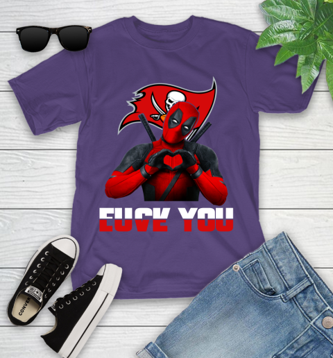 NHL Tampa Bay Buccaneers Deadpool Love You Fuck You Football Sports Youth T-Shirt 3