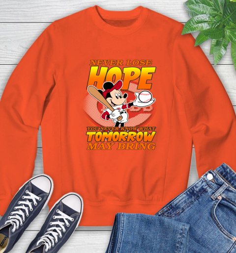 Cincinnati Reds MLB Baseball Mickey Disney Never Lose Hope Sweatshirt 3