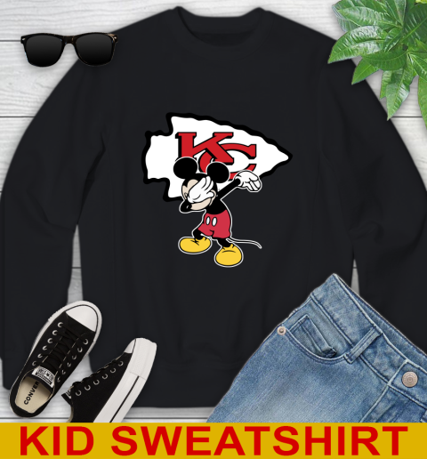 Kansas City Chiefs NFL Football Dabbing Mickey Disney Sports Youth Sweatshirt 2