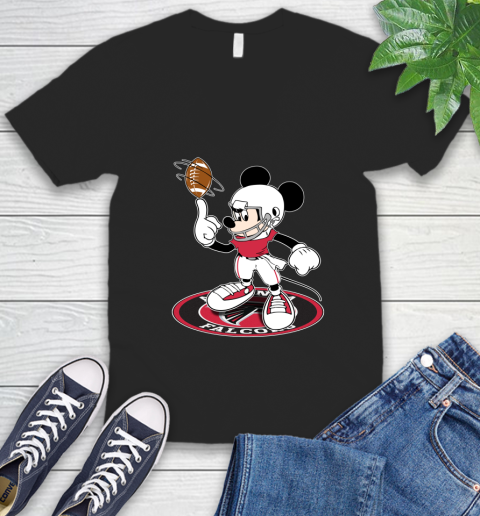 NFL Football Atlanta Falcons Cheerful Mickey Disney Shirt V-Neck T-Shirt