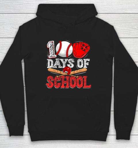 100 Days Of School Baseball 100th Day Hoodie