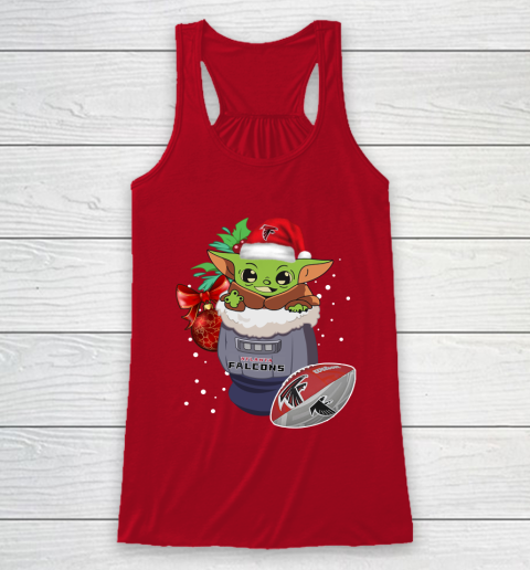 Atlanta Falcons Christmas Baby Yoda Star Wars Funny Happy NFL Racerback Tank 5