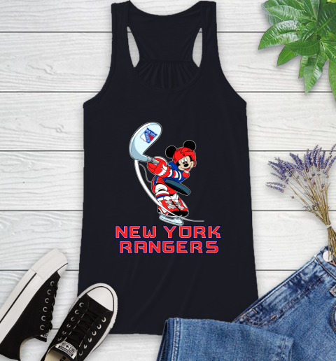NHL Hockey New York Rangers Cheerful Mickey Mouse Shirt Racerback Tank 9