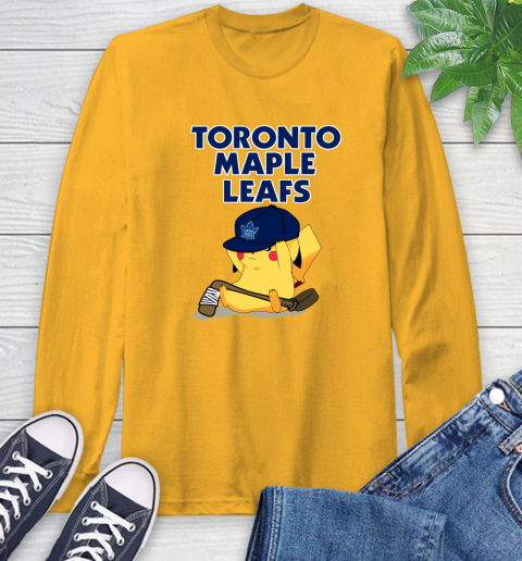 NHL Pikachu Hockey Sports Toronto Maple Leafs Long Sleeve T-Shirt 3