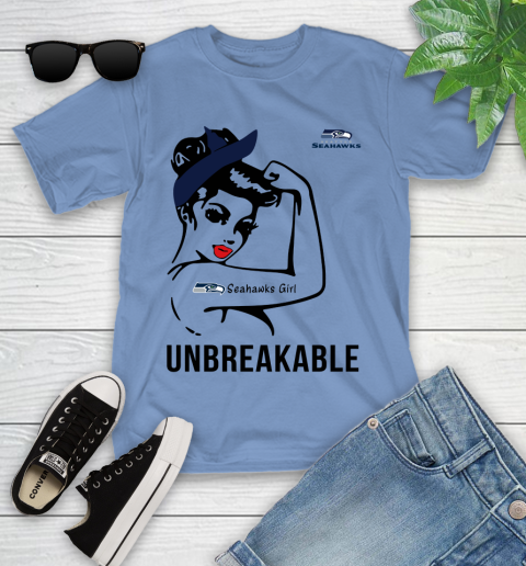 NFL Seattle Seahawks Girl Unbreakable Football Sports Youth T-Shirt 9
