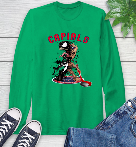 NHL Washington Capitals Hockey Venom Groot Guardians Of The Galaxy Long Sleeve T-Shirt 7