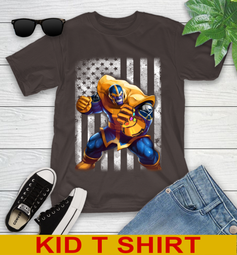 NHL Hockey Buffalo Sabres Thanos Marvel American Flag Shirt Youth T-Shirt 6