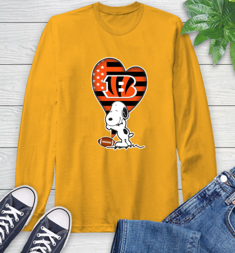 Cincinnati Bengals NFL Football The Peanuts Movie Adorable Snoopy Long Sleeve T-Shirt 3