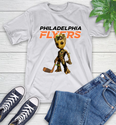 Philadelphia Flyers NHL Hockey Groot Marvel Guardians Of The Galaxy T-Shirt 12
