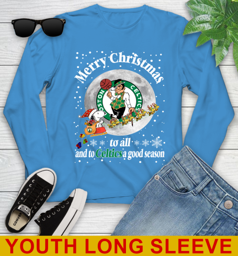Boston Celtics Merry Christmas To All And To Celtics A Good Season NBA Basketball Sports Youth Long Sleeve 8
