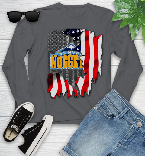 Denver Nuggets NBA Basketball American Flag Youth Long Sleeve 9