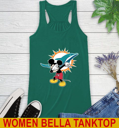 Miami Dolphins NFL Football Dabbing Mickey Disney Sports Racerback Tank 7