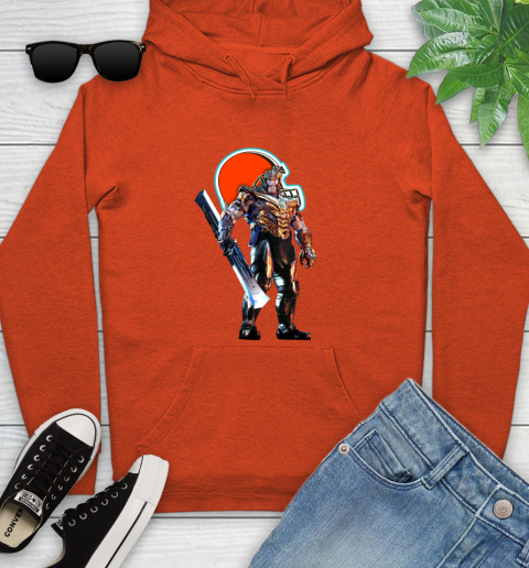 NFL Thanos Gauntlet Avengers Endgame Football Cleveland Browns Youth Hoodie 5