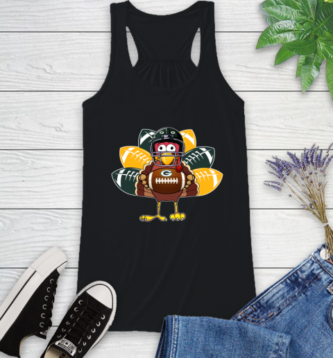 Green Bay Packers Turkey Thanksgiving Day Racerback Tank 2