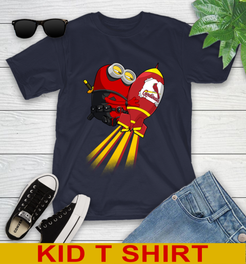 MLB Baseball St.Louis Cardinals Deadpool Minion Marvel Shirt Youth T-Shirt 2