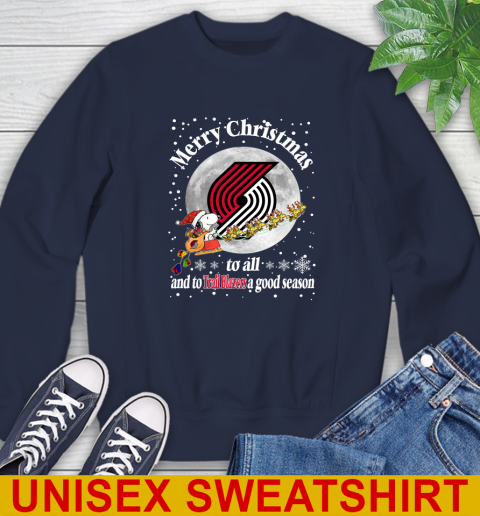 Portland Trail Blazers Merry Christmas To All And To Trail Blazers A Good Season NBA Basketball Sports Sweatshirt 2