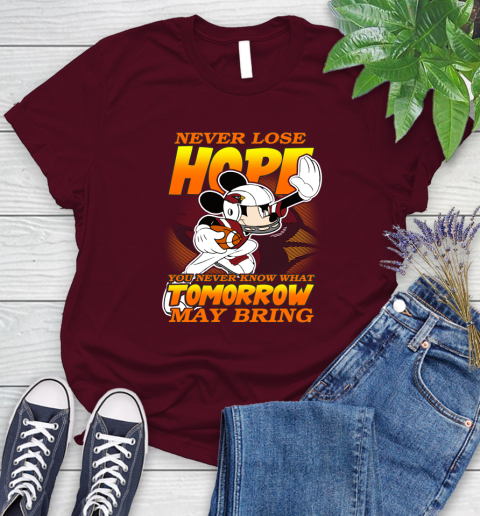 Atlanta Falcons NFL Football Mickey Disney Never Lose Hope (2) Women's T-Shirt 7