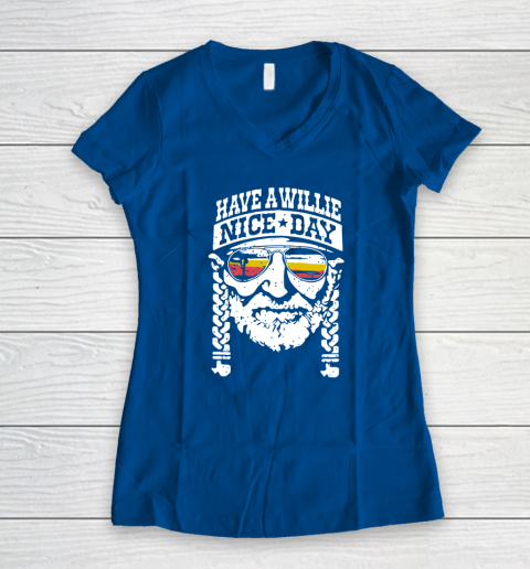 Have A Willie Nice Day Women's V-Neck T-Shirt 5