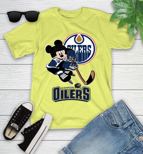 NHL Edmonton Oilers Mickey Mouse Disney Hockey T Shirt Youth T-Shirt 8