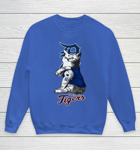 MLB Baseball My Cat Loves Detroit Tigers Youth Sweatshirt 6