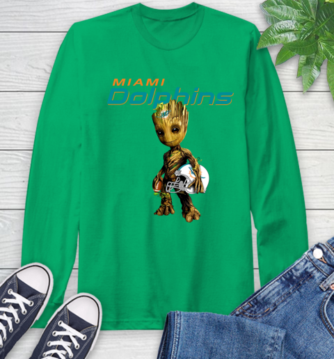 Miami Dolphins NFL Football Groot Marvel Guardians Of The Galaxy Long Sleeve T-Shirt 7