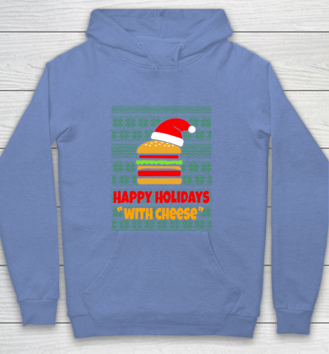 Happy Holidays With Cheese Christmas Ugly Youth Hoodie 8
