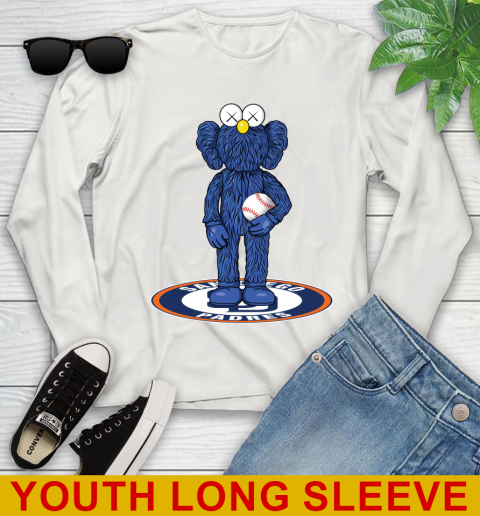 MLB Baseball San Diego Padres Kaws Bff Blue Figure Shirt Youth Long Sleeve 12