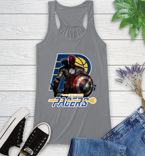 Indiana Pacers NBA Basketball Captain America Thor Spider Man Hawkeye Avengers Racerback Tank 5